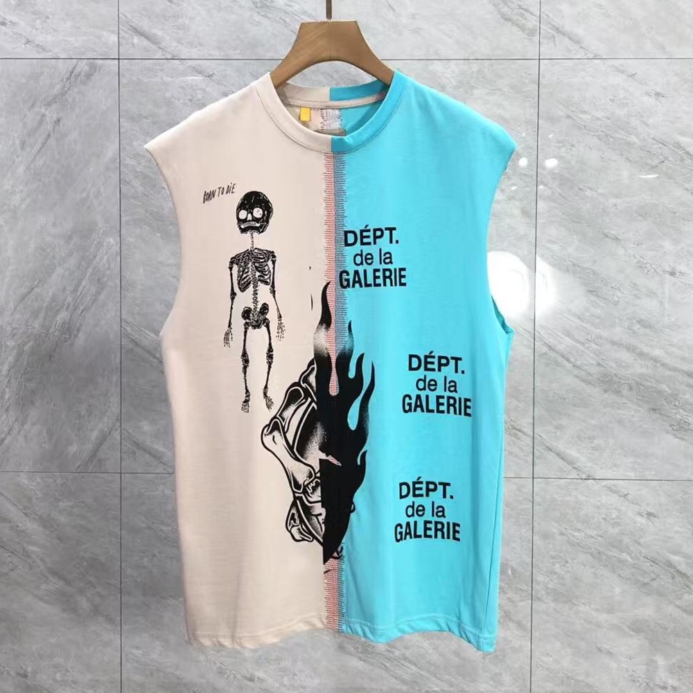 Gallery Dept Blue and Cream Graphic Tank Top